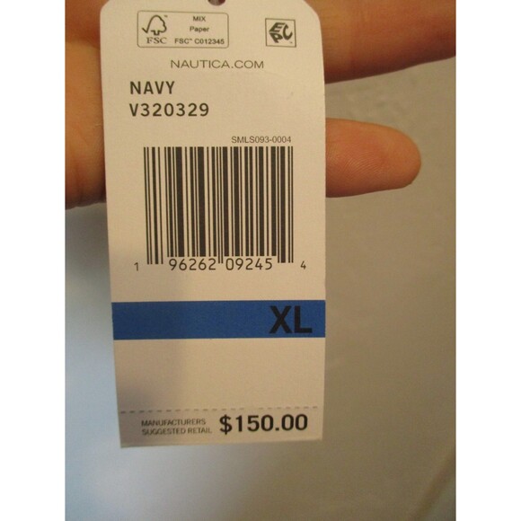 Nautica Men’s XL Navy White Performance Bomber Jacket Water Wind Resistant NWT - Picture 11 of 11